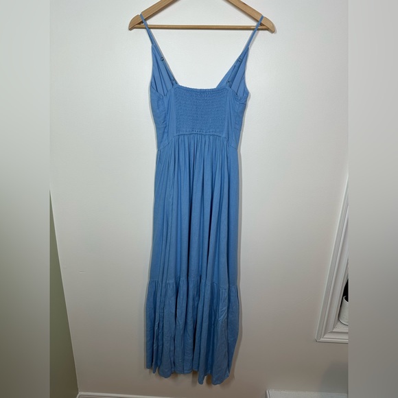 Abercrombie & Fitch Blue Line Blend Button Through Maxi Dress XS - Picture 9 of 9